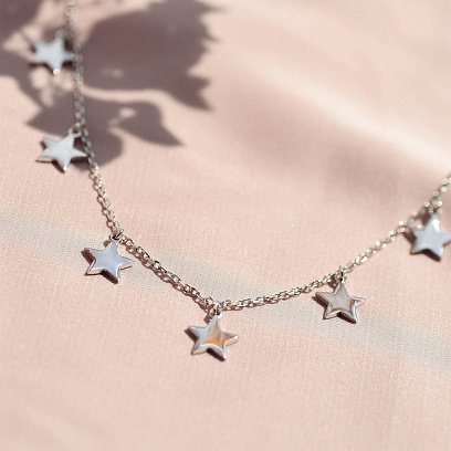 Серебряное колье "Звездочки" 18948 №4