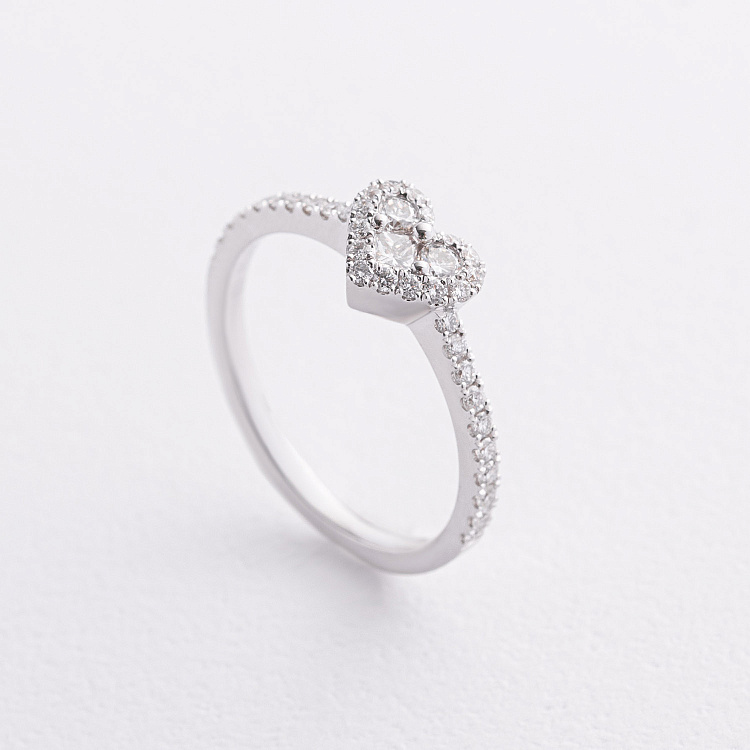 Золотое кольцо "Сердечко" (бриллианты) кб0652cha от ювелирного магазина Оникс