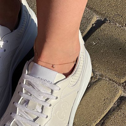 Золотий браслет "Конюшина" на ногу б04906 №5