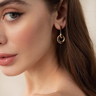 Серьги "Дакота" в желтом золоте с08114 №5