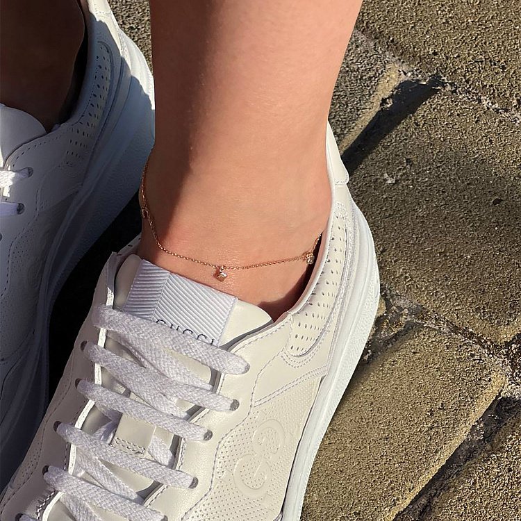 Золотий браслет "Конюшина" на ногу б04906 від ювелірного магазину Онікс - 4