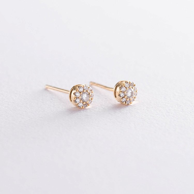 Золотые серьги-пусеты (бриллианты) сб0030mi от ювелирного магазина Оникс