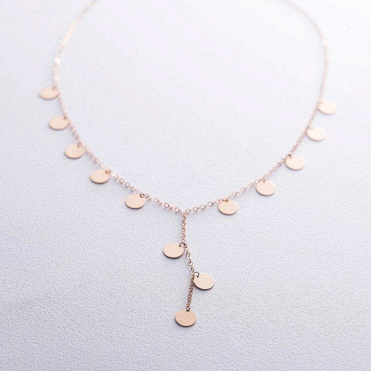 Колье Монетки в красном золоте кол01549 от ювелирного магазина Оникс