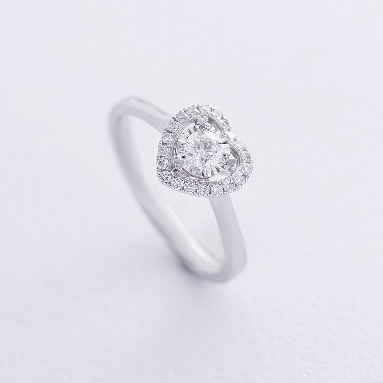 Золотое кольцо "Сердечки" с бриллиантами кб0513cha от ювелирного магазина Оникс