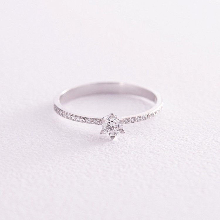 Заручальна золота каблучка з діамантами 227911121 від ювелірного магазину Онікс - 5