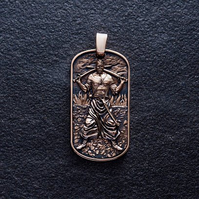 Золотий кулон "Український козак. Молитва українського націоналіста" п03827 №16