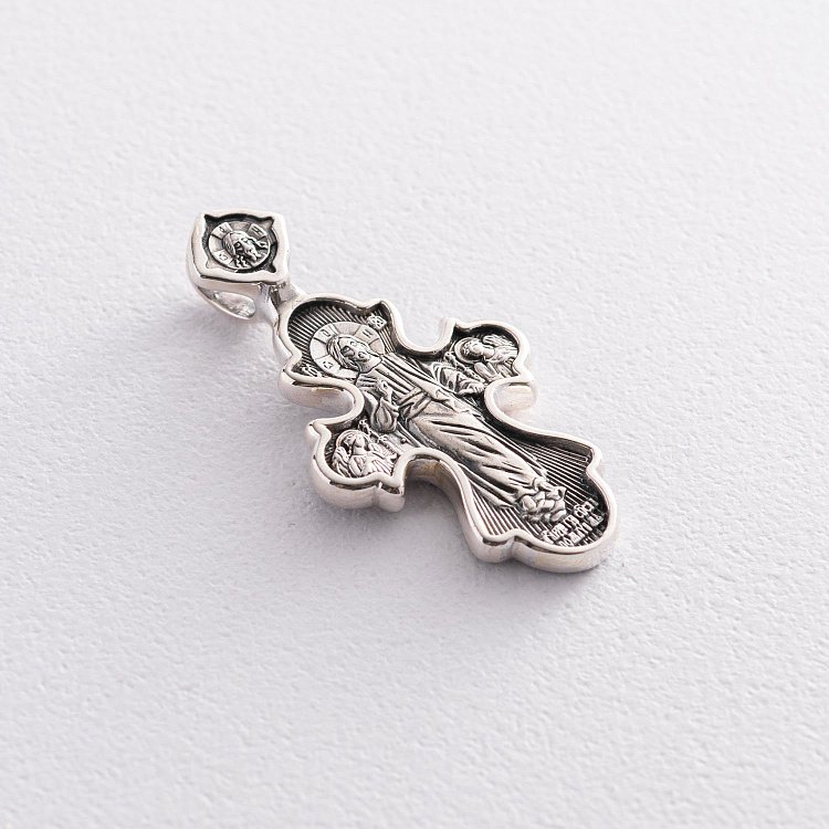 Православный крест "Икона Божией Матери "Троеручица" 131923 от ювелирного магазина Оникс - 3