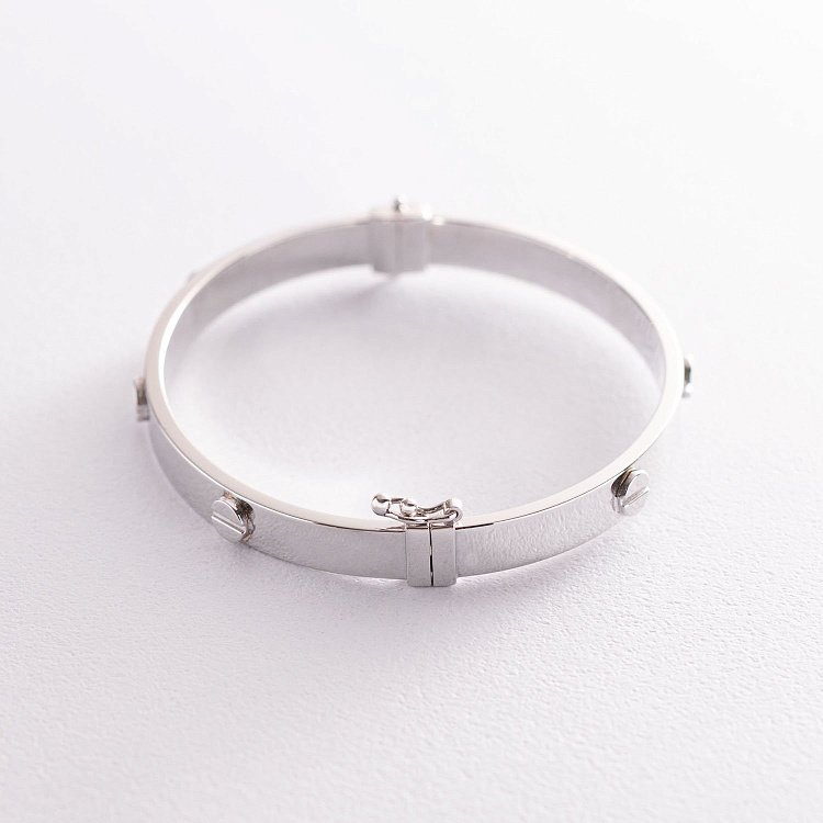 Жорсткий браслет в білому золоті (0.6 см) б03598 від ювелірного магазину Онікс - 3