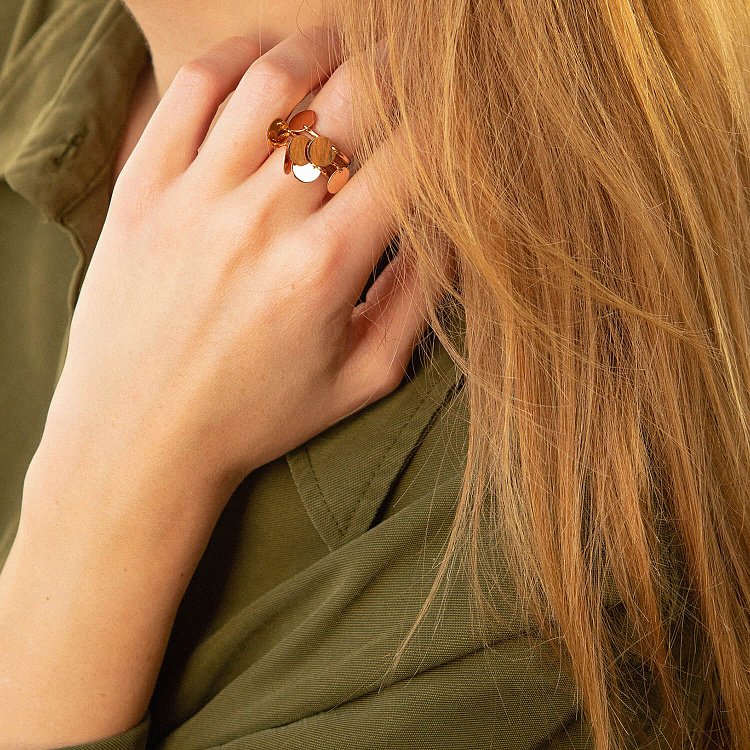 Золотое кольцо Монетки к06405 от ювелирного магазина Оникс - 7