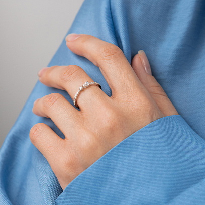 Золота каблучка з діамантами кб0690ri №2