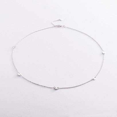 Кольє "Монетки" в білому золоті 860252В