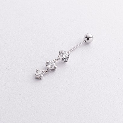 Золотий пірсинг у пупок (фіаніти) пир00278