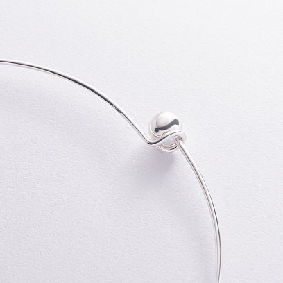 Колье - чокер "Adele" в серебре с шариком (8 мм) 181316 №4