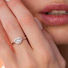 Золотое кольцо "Сердечко" с бриллиантами кб0485nl от ювелирного магазина Оникс - 5