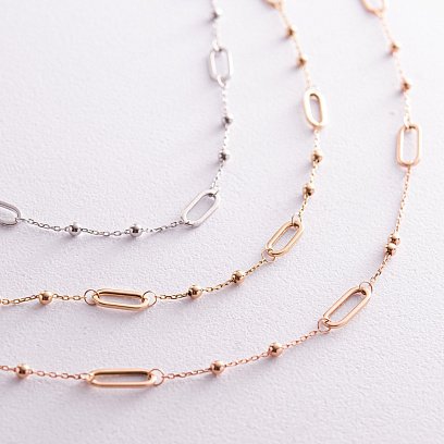 Кольє - ланцюжок "Кульки" у червоному золоті кол02224 №6