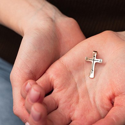 Золотой крестик (чернение) п03248 №5