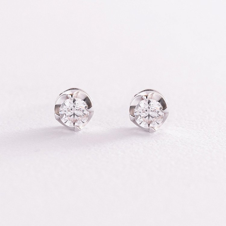 Золоті сережки - пусети з діамантами с178ar від ювелірного магазину Онікс - 2