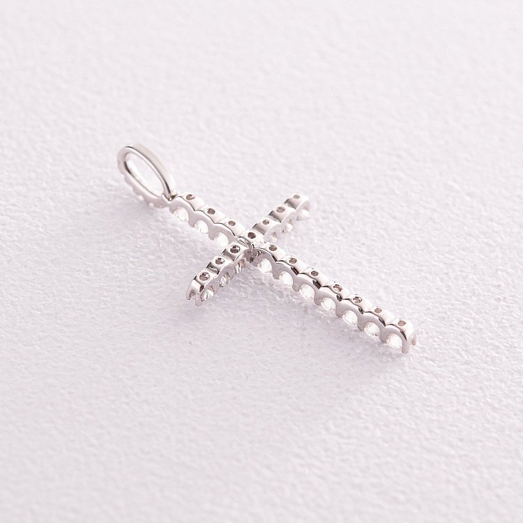 Крестик в белом золоте с бриллиантами пб0292cha от ювелирного магазина Оникс - 2