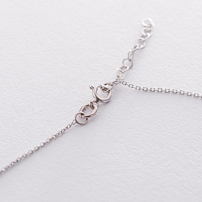 Кольє з білого золота "Конюшина" (перламутр) кол01665 №4