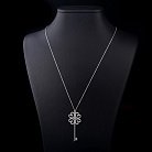 Срібне кольє "Ключик-конюшина" з фіанітами 18467 от ювелирного магазина Оникс - 1