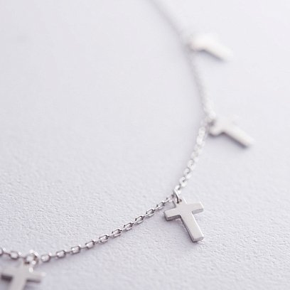 Срібне кольє "Хрестики" (6 шт) 18950 №3