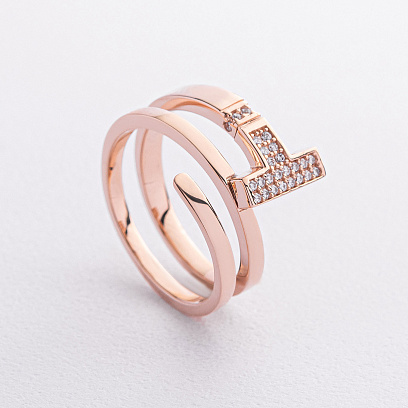 Каблучка "Tilda" у червоному золоті к08354 №3