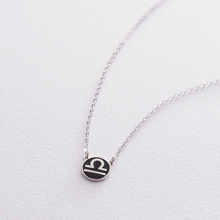 Срібне кольє "Знак зодіаку Терези" 18974терези від ювелірного магазину Онікс