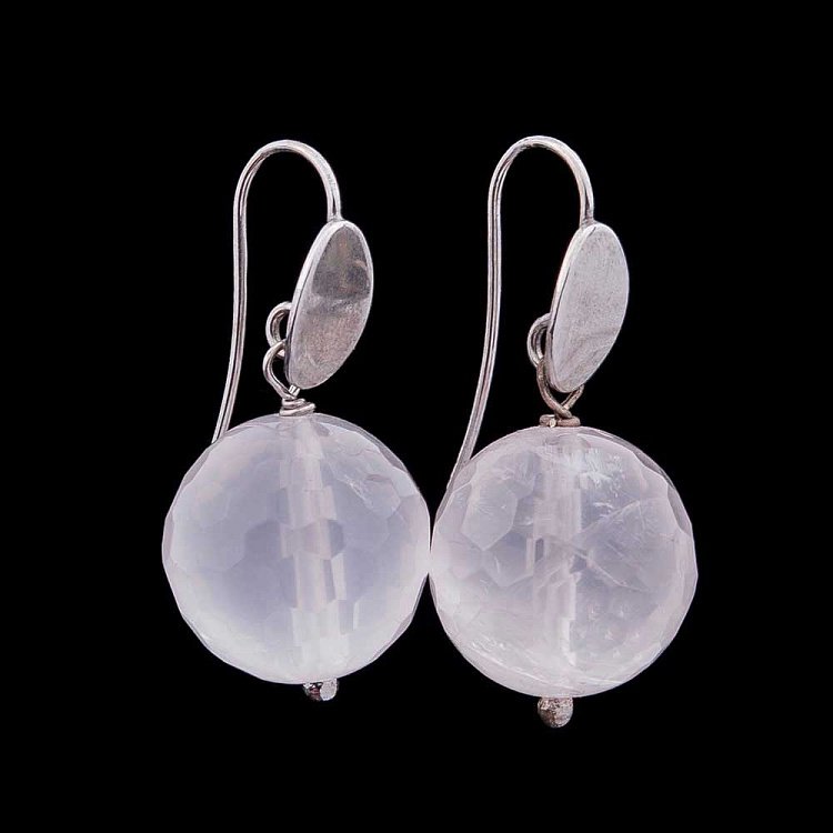 Серьги с розовым кварцем с131с11 - 2 Серьги с розовым кварцем с131с11 от ювелирного магазина Оникс - 2