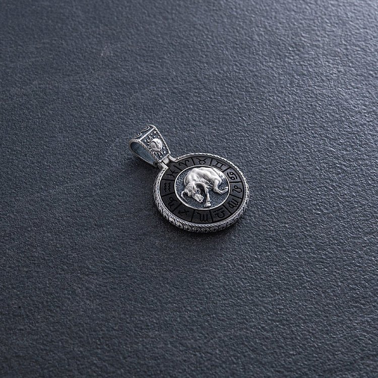 Срібний кулон "Знак зодіаку Тілець" з ебеном 1041телець - 4 Срібний кулон "Знак зодіаку Тілець" з ебеном 1041телець від ювелірного магазину Онікс - 4