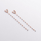 Сережки "Кульки на ланцюжку" (червоне, біле золото) с09371 от ювелирного магазина Оникс - 1