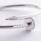 Жорсткий браслет "Цвях" з діамантами (біле золото) 522061121 от ювелирного магазина Оникс - 4