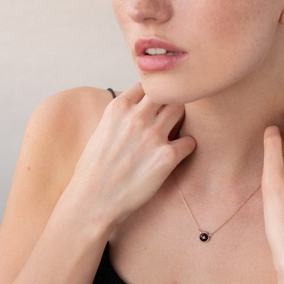 Золотое колье с пиропом кол01179 №2