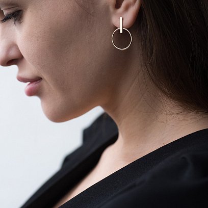 Золоті сережки - пусети "Впевненість" с06695 №6