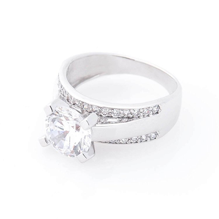 Золота каблучка (фіаніти) к02970 від ювелірного магазину Онікс - 1