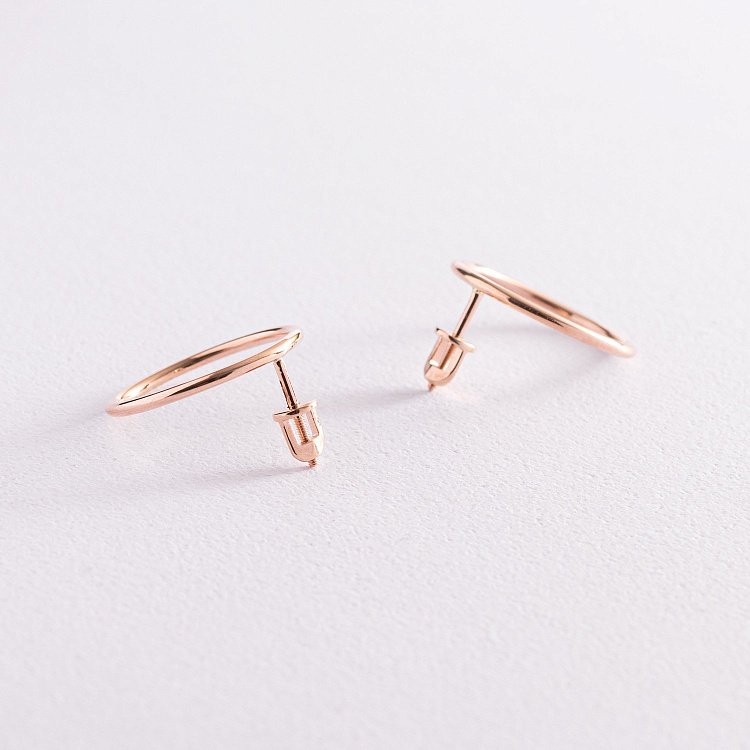 Золотые серьги "Круговорот" (2.0 см) с07789 от ювелирного магазина Оникс - 6