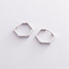 Срібні сережки "Шестикутники" 902-01270 от ювелирного магазина Оникс - 6