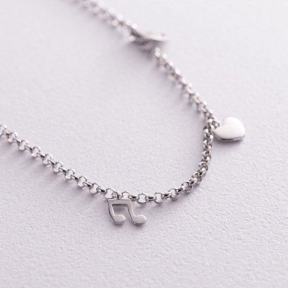 Золотий браслет на ногу (фіаніт) б03030 №2