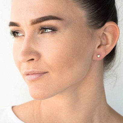 Золоті сережки-пусети "Серця" с03326 №3