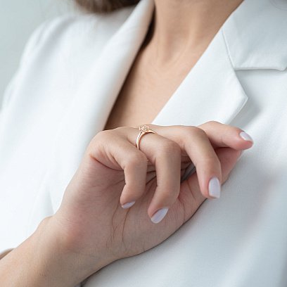 Золотое помолвочное кольцо (бриллиант) кб0228 №2