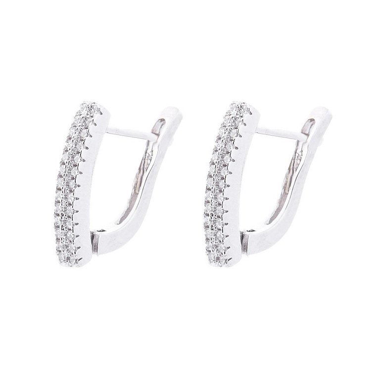 Серебряные серьги с фианитами 122445 от ювелирного магазина Оникс - 1