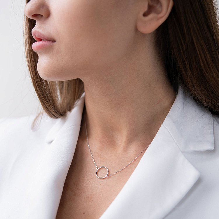 Кольє "Кругообіг" в білому золоті кол01770 від ювелірного магазину Онікс - 2