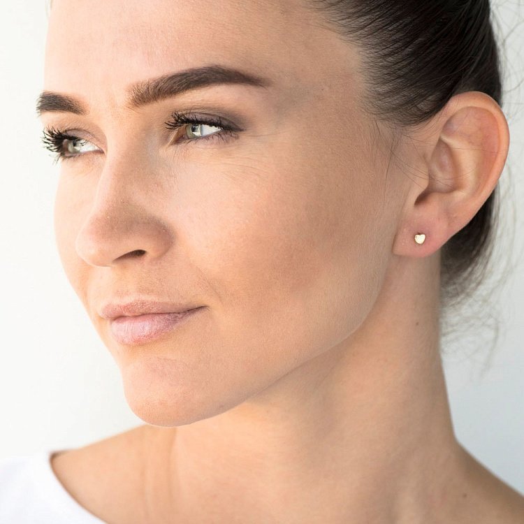 Золоті сережки-пусети "Серця" с03326 від ювелірного магазину Онікс - 2