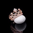 Золотое кольцо "Корона" с фианитами к04558 от ювелирного магазина Оникс - 2