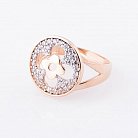 Золотое кольцо с фианитами "Клевер" к05183 от ювелирного магазина Оникс
