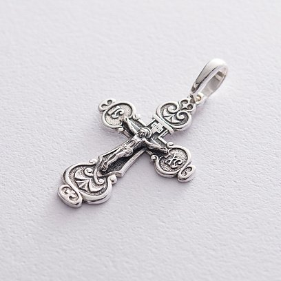 Срібний хрестик з розп'яттям 132663 №4