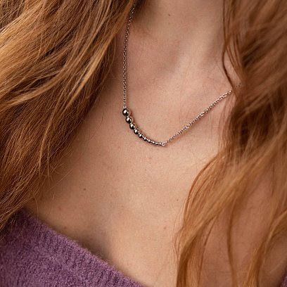 Серебряное колье "Шарики" 181249 №8