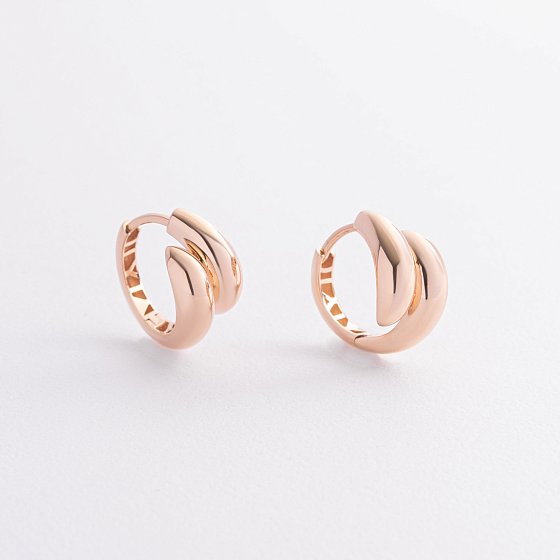 Серьги "Rosemarie" в красном золоте с09358