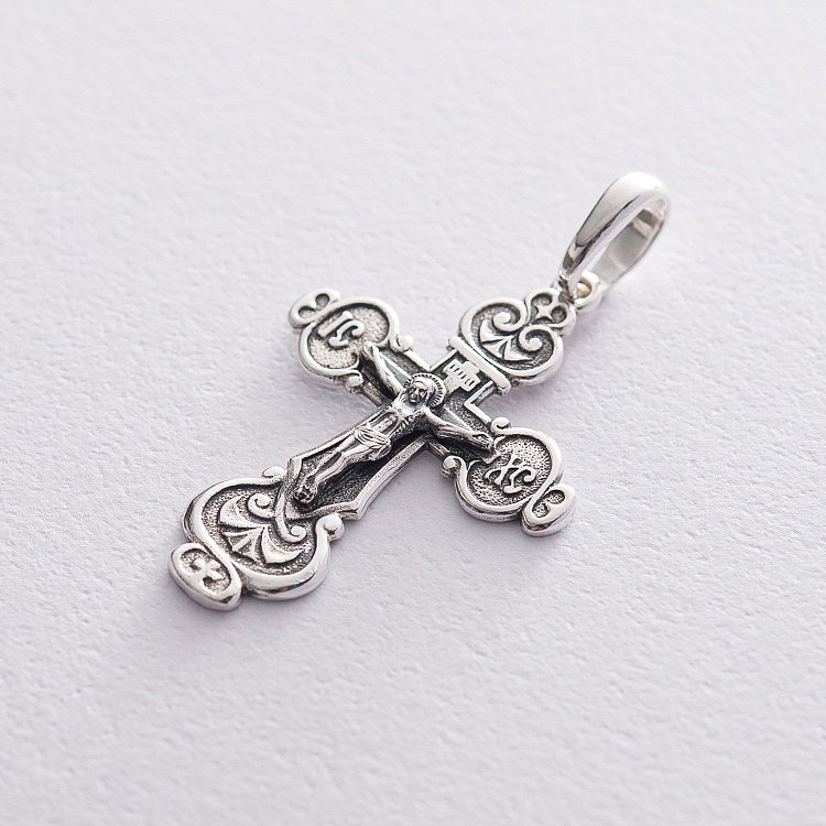 Срібний хрестик з розп'яттям 132663 від ювелірного магазину Онікс - 3