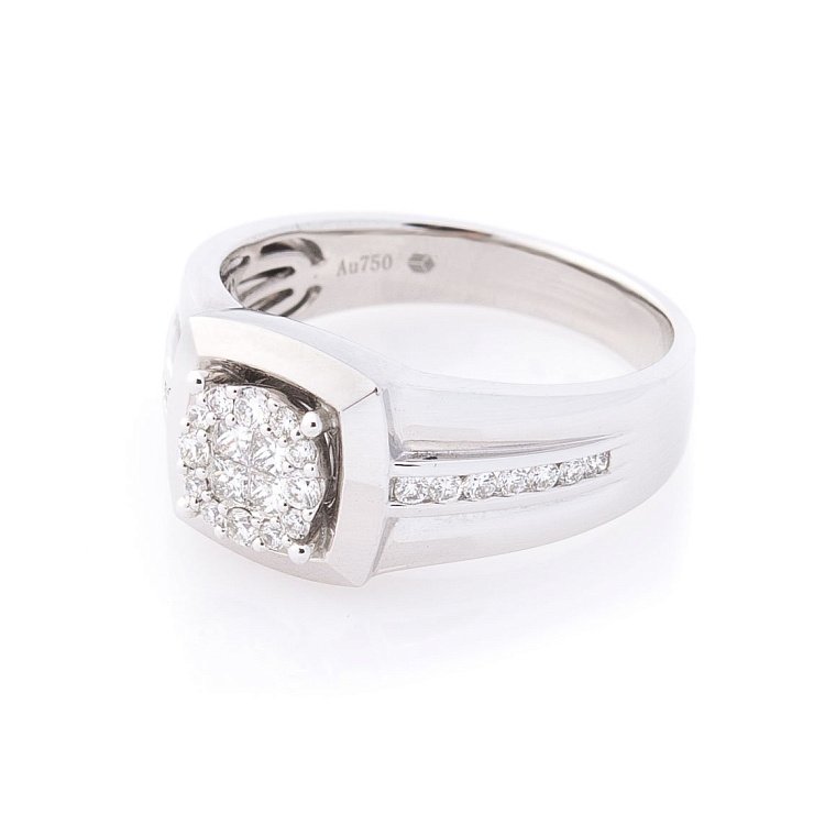 Золотая печатка с бриллиантами кб0180cha от ювелирного магазина Оникс - 1