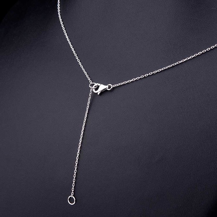 Серебряное колье "Сердце" с фианитами 18360 от ювелирного магазина Оникс - 2